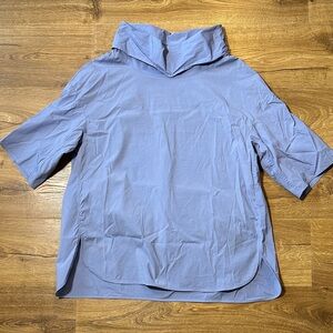 COS Funnel Neck Mock Neck Light Blue Top Size 8